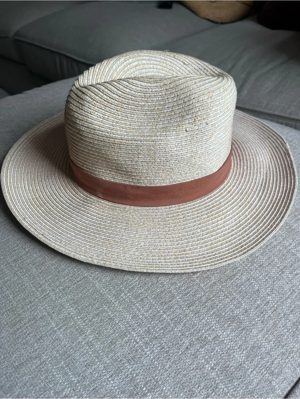 Nordstrom Wide Brim Straw Sun Hat with Brown Band